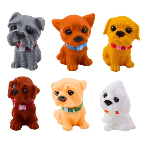 Zestaw Figurek Urocze Pieski Szczeniaczki Gumowe 8cm 6szt Zestaw Figurek Urocze Pieski Szczeniaczki Gumowe 8cm 6szt