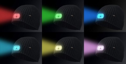 CZAPKA Z LATARKA LED RGB GRAFITOWA CZAPKA Z LATARKA LED RGB GRAFITOWA
