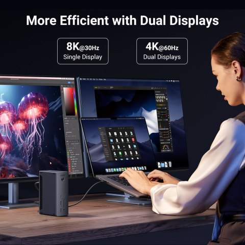 13w1 Stacja dokująca Thunderbolt 4 / USB-A / DP / RJ45 / czytnik SD TF / USB-C / mini jack 13w1 Stacja dokująca Thunderbolt 4 / USB-A / DP / RJ45 / czytnik SD TF / USB-C / mini jack