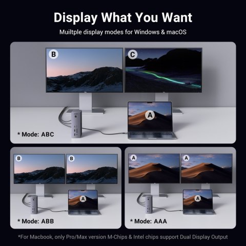 13w1 Stacja dokująca Thunderbolt 4 / USB-A / DP / RJ45 / czytnik SD TF / USB-C / mini jack 13w1 Stacja dokująca Thunderbolt 4 / USB-A / DP / RJ45 / czytnik SD TF / USB-C / mini jack