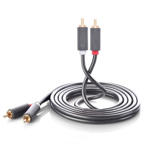 Kabel przewód audio 2RCA (męski) 3m - szary Kabel przewód audio 2RCA (męski) 3m - szary