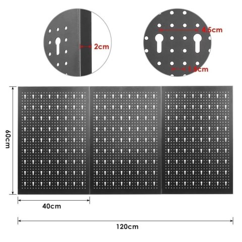 Metalowa tablica narzędziowa warsztatowa 120x60 cm z 25 uchwytami do Garażu Metalowa tablica narzędziowa warsztatowa 120x60 cm z 25 uchwytami do Garażu