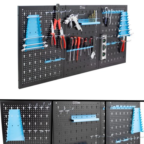Metalowa tablica narzędziowa warsztatowa 120x60 cm z 25 uchwytami do Garażu Metalowa tablica narzędziowa warsztatowa 120x60 cm z 25 uchwytami do Garażu