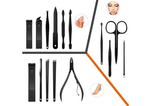 Zestaw 16 Przyborów Przybornik Do Manicure Pedicure Paznokci CążkiI Obcinacz Zestaw 16 Przyborów Przybornik Do Manicure Pedicure Paznokci CążkiI Obcinacz