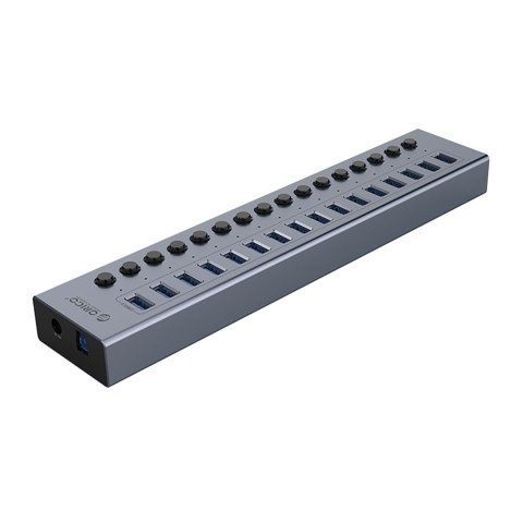 Hub BT2U3-16AB z włącznikami 16x USB-A - szary Hub BT2U3-16AB z włącznikami 16x USB-A - szary
