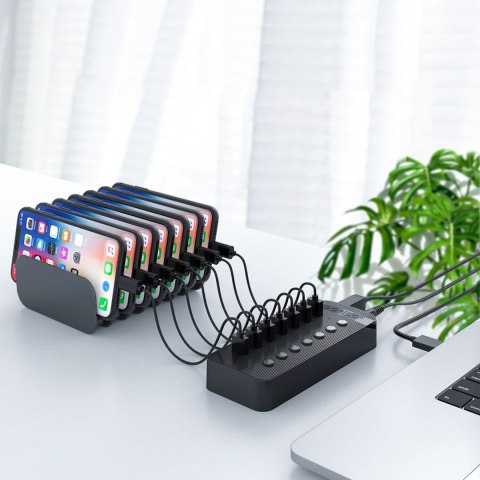 Hub CT2U3-16AB z włącznikami 16x USB-A - czarny Hub CT2U3-16AB z włącznikami 16x USB-A - czarny