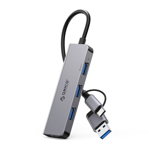 Hub YSA5-U3 stacja dokująca USB-A / USB-C na 4x USB-A - szary Hub YSA5-U3 stacja dokująca USB-A / USB-C na 4x USB-A - szary