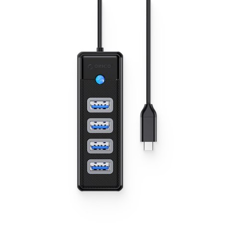 Hub rozdzielacz PW4U-C3 USB-C - 4x USB-A - czarny Hub rozdzielacz PW4U-C3 USB-C - 4x USB-A - czarny