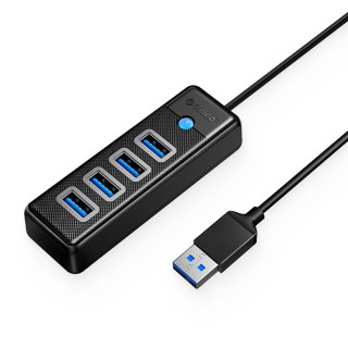 Hub rozdzielacz PW4U-U3 USB-A - 4x USB-A - czarny
