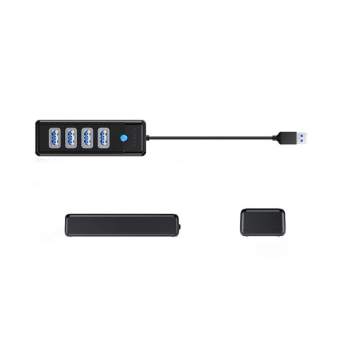 Hub rozdzielacz PW4U-U3 USB-A - 4x USB-A - czarny Hub rozdzielacz PW4U-U3 USB-A - 4x USB-A - czarny