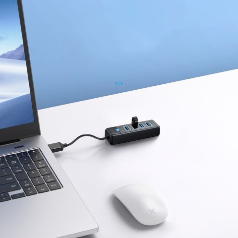 Hub rozdzielacz PW4U-U3 USB-A - 4x USB-A - czarny Hub rozdzielacz PW4U-U3 USB-A - 4x USB-A - czarny