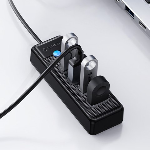 Hub rozdzielacz PW4U-U3 USB-A - 4x USB-A - czarny Hub rozdzielacz PW4U-U3 USB-A - 4x USB-A - czarny