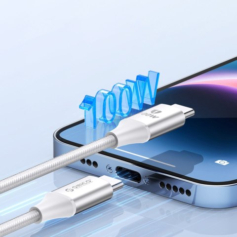 Kabel przewód CDX 100W 5A Power Delivery USB-C 1m - biały Kabel przewód CDX 100W 5A Power Delivery USB-C 1m - biały
