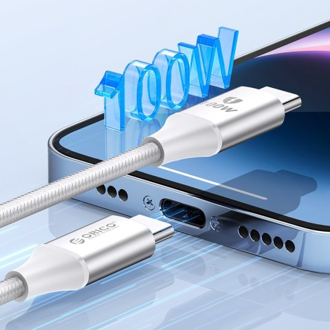 Kabel przewód CDX 60W 3A Power Delivery USB-C 1m - biały Kabel przewód CDX 60W 3A Power Delivery USB-C 1m - biały