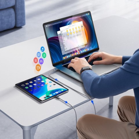 Kabel przewód CDX 60W 3A Power Delivery USB-C 1m - biały Kabel przewód CDX 60W 3A Power Delivery USB-C 1m - biały