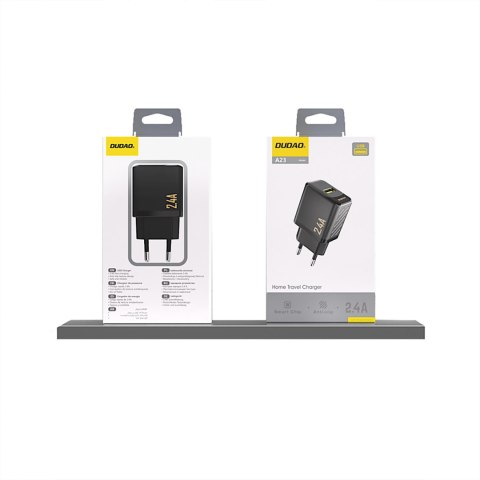 Ładowarka sieciowa 2.4A USB-A - czarna Ładowarka sieciowa 2.4A USB-A - czarna