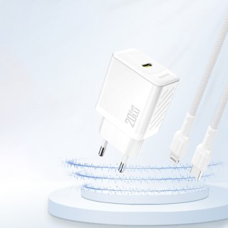 Ładowarka sieciowa PD20W GaN USB-C - biała
