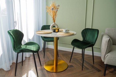 Krzesło aksamitne DALLAS Velvet Ciemnozielone