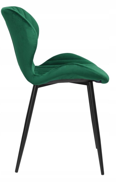 Krzesło aksamitne DALLAS Velvet Ciemnozielone