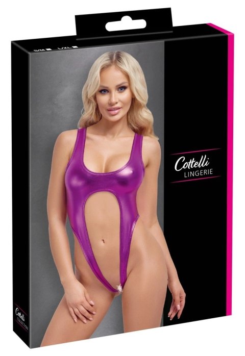 Cottelli LINGERIE - Seksowne Metalicznie Różowe Body Mocno Odkryte L/XL Cottelli LINGERIE - Seksowne Metalicznie Różowe Body Mocno Odkryte L/XL