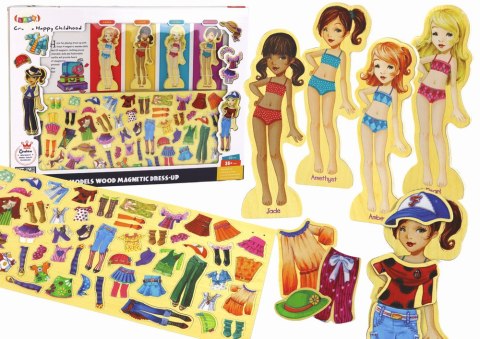 Puzzle Magnetyczne Lalki Ubrania Stylizacja 65 Elementów Ubioru Puzzle Magnetyczne Lalki Ubrania Stylizacja 65 Elementów Ubioru