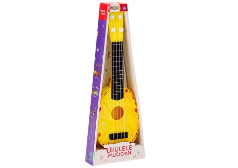 Ukulele Dla Dzieci Mini Gitara 4 Struny Motyw Ananasa Gitarka Żółta Ukulele Dla Dzieci Mini Gitara 4 Struny Motyw Ananasa Gitarka Żółta