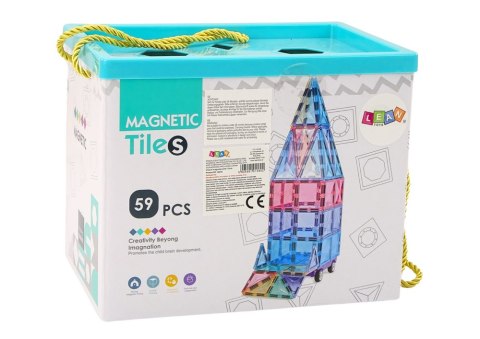 Zestaw Klocków Magnetycznych Panele 59el Kolorowe Zestaw Klocków Magnetycznych Panele 59el Kolorowe