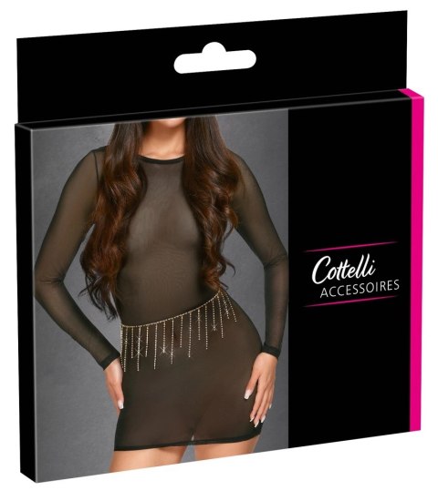Cottelli ACCESSOIRES - Złoty Łańcuszek Na Brzuch Z Ozdobnymi Dżetami