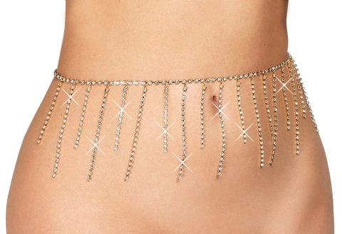 Cottelli ACCESSOIRES - Złoty Łańcuszek Na Brzuch Z Ozdobnymi Dżetami