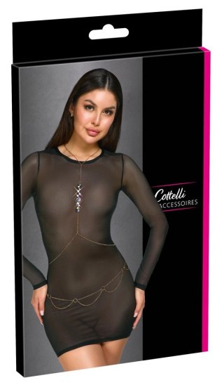 Cottelli ACCESSOIRES - Złoty Łańcuszek Na Ciało Z 6 Dużymi Cekinami