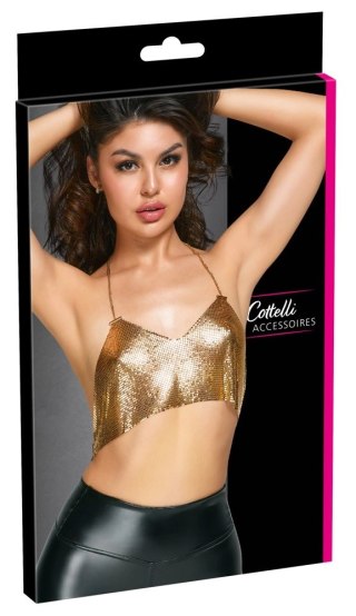 Cottelli ACCESSOIRES - Złoty Top Z Łańcuszkiem Na Szyi I Plecach