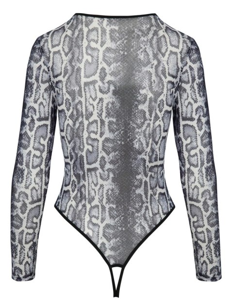 Cottelli LINGERIE - Seksowne Panterkowe Body Z Długim Rękawkiem M Cottelli LINGERIE - Seksowne Panterkowe Body Z Długim Rękawkiem M