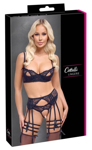 Cottelli LINGERIE - Seksowny Czarny Komplecik Do Pończoch 80C/M