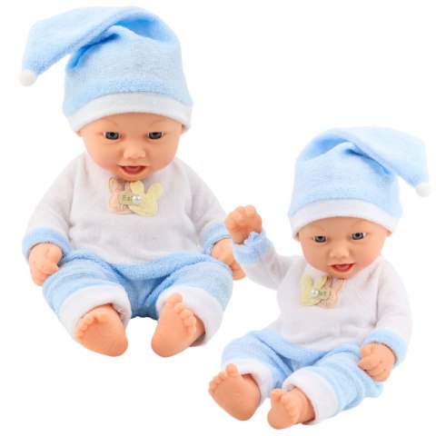 Lalka Bobas W Niebieskiej Piżamce Czapeczka z Pomponem Lalka Bobas W Niebieskiej Piżamce Czapeczka z Pomponem