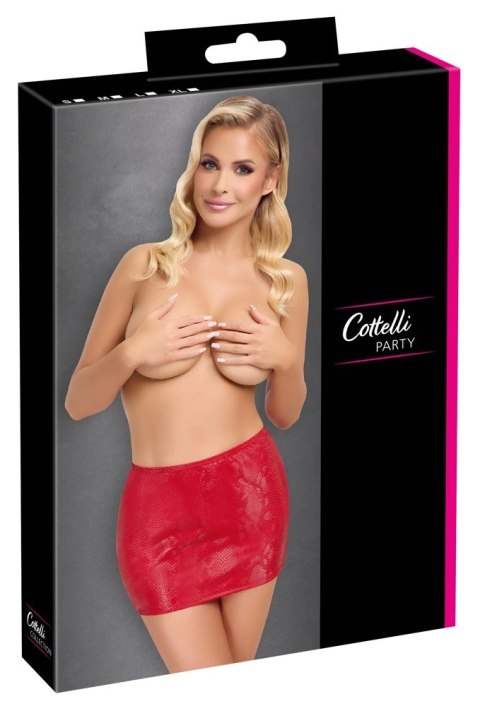 Cottelli PARTY - Mini Spódniczka Czerwona Skóra Węża XL