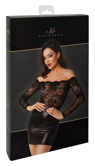 Noir - Czarna Mini Sukienka Z Długim Rękawkiem Orgia Exclusive XL