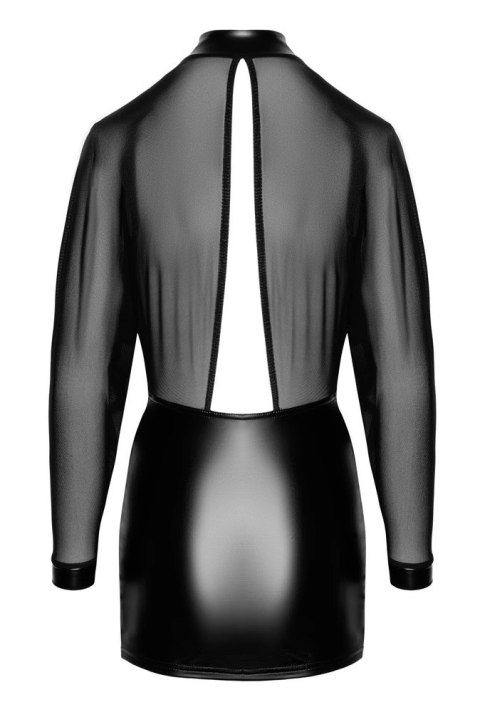Noir - Czarna Mini Sukienka Z Prześwitującą Górą Orgia S