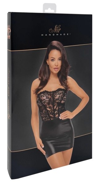 Noir - Seksowna Mini Sukienka Libido Z Delikatną Koronką Czarna M