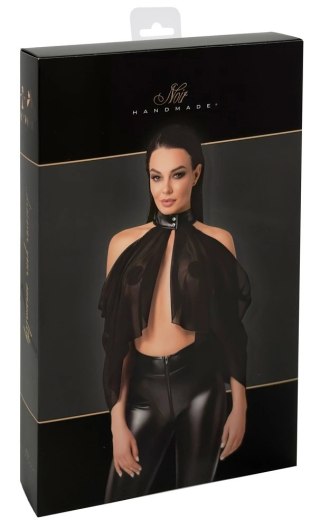 Noir - Seksowny Zwiewny Top Orgia Czarny Z Tiulu M