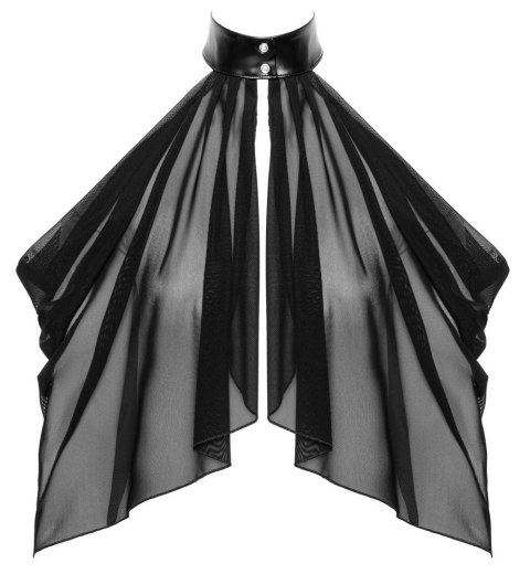 Noir - Seksowny Zwiewny Top Orgia Czarny Z Tiulu M