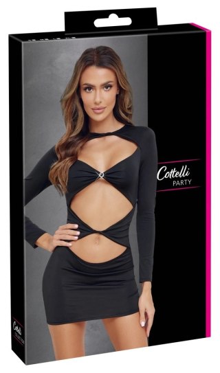 Cottelli PARTY - Obcisła Krótka Sukienka Z Wycięciami Z Przodu Czarna XL