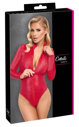 Cottelli PARTY - Seksowne Body Czerwona Skóra Węża M