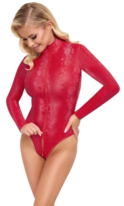 Cottelli PARTY - Seksowne Body Czerwona Skóra Węża M