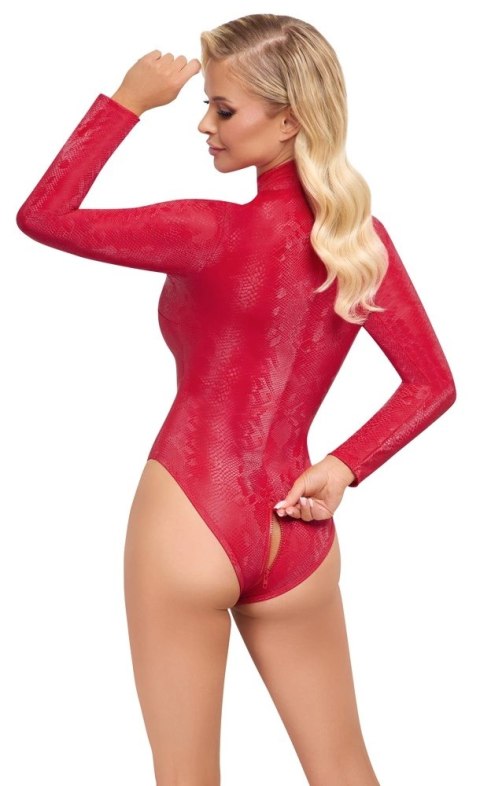Cottelli PARTY - Seksowne Body Czerwona Skóra Węża M
