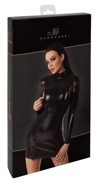 Noir - Seksowna Mini Sukienka Z Długim Rękawkiem Czarna Orgia Exclusive S