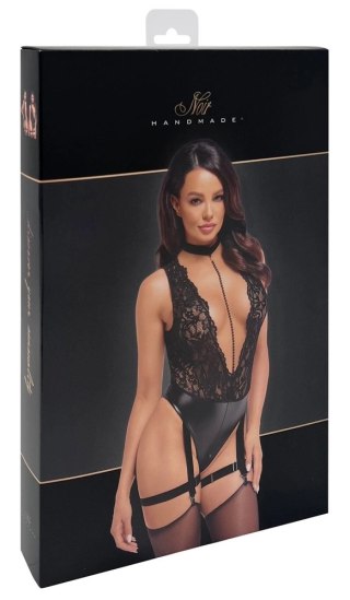 Noir - Seksowne Body Z Koronką I Paskami Do Pończoch Libido Czarne M