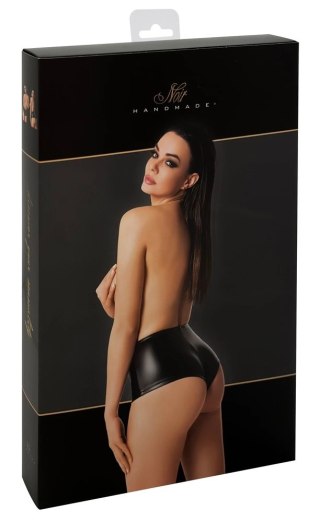 Noir - Seksowne Wysokie Majtki Skórzane Orgia Mysteria Czarne XL