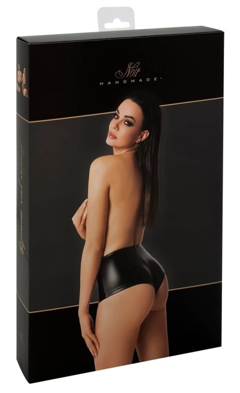 Noir - Seksowne Wysokie Majtki Skórzane Orgia Mysteria Czarne XL