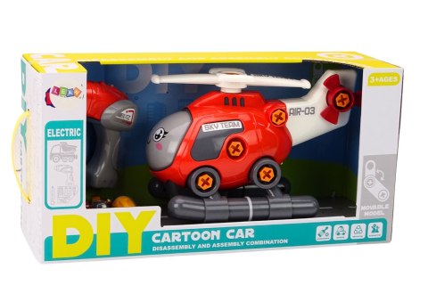 Helikopter Kreskówkowy Do Skręcania DIY Czerwony Helikopter Kreskówkowy Do Skręcania DIY Czerwony