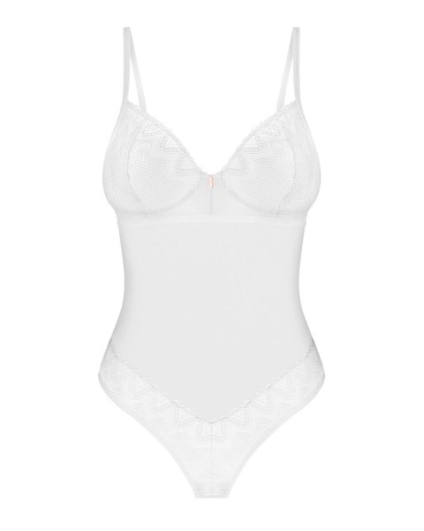 Obsessive - Seksowne Białe Body Z Elegancką Koronką Alissium M/L Obsessive - Seksowne Białe Body Z Elegancką Koronką Alissium M/L